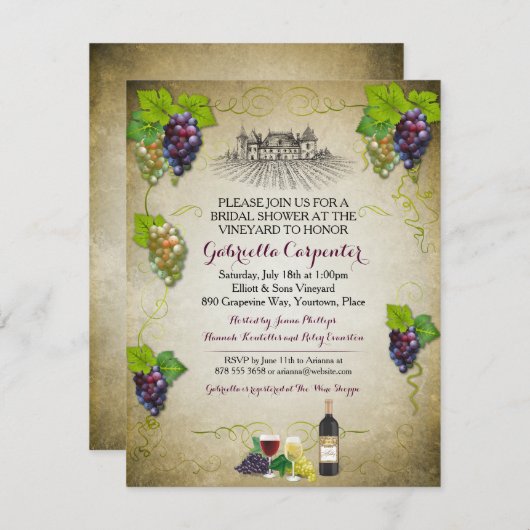 Brautparty Einladung (Vorne/Hinten)