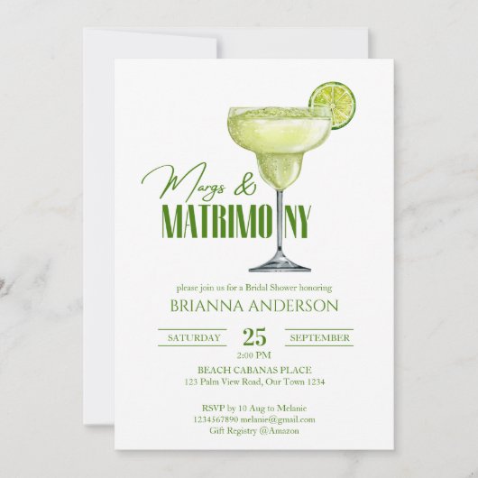 Brautparty Einladung (Vorderseite)