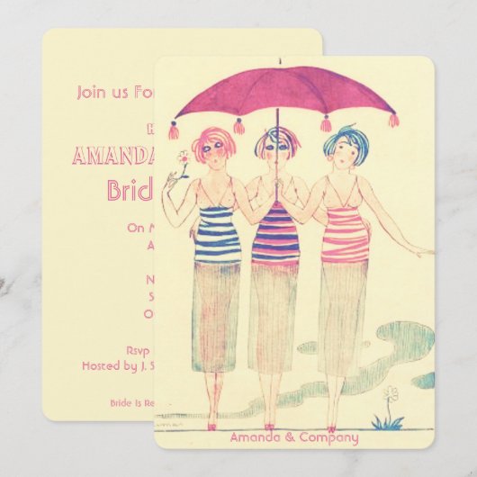 Brautparty Einladung (Vorne/Hinten)