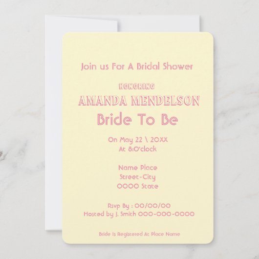 Brautparty Einladung (Rückseite)