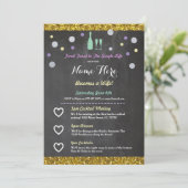 Brautparty Einladung Champagner (Stehend Vorderseite)