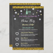 Brautparty Einladung Champagner (Vorne/Hinten)