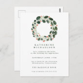 Brautparty | Einladung des Wasserfarbenkranzes Postkarte (Vorne/Hinten)