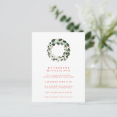 Brautparty | Einladung des Wasserfarbenkranzes Postkarte (Stehend Vorderseite)