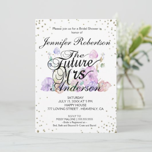 Brautparty Einladung | Frau Future (Stehend Vorderseite)