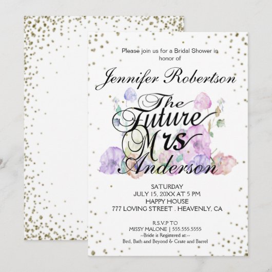 Brautparty Einladung | Frau Future (Vorne/Hinten)