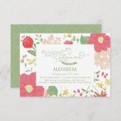 Brautparty-Einladung - Garten, mit Blumen, Einladung (Vorne/Hinten)