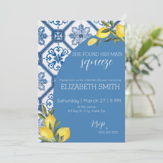 Brautparty Einladung - Hauptpresse der italienisch (Stehend Vorderseite)