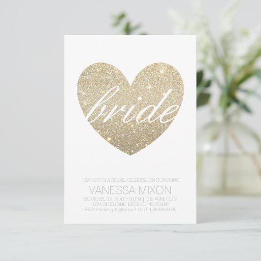 Brautparty Einladung | Heart Fab Bridge Skript (Stehend Vorderseite)