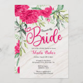 Brautparty-Einladung - helles rosa Blumen Einladung (Vorne/Hinten)