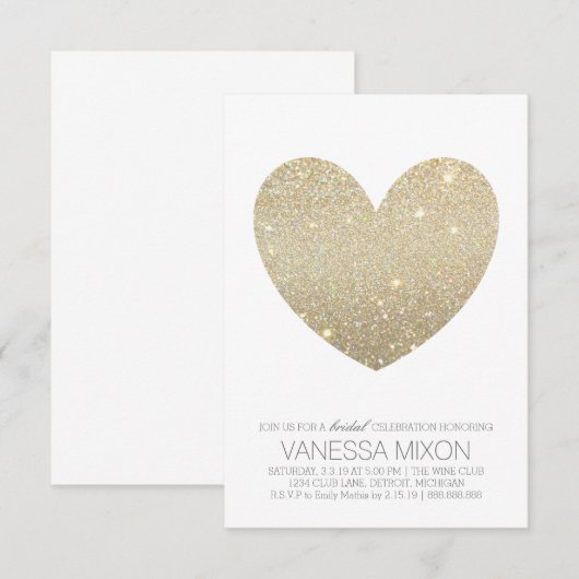 Brautparty Einladung | Herz Fab Bride (Vorne/Hinten)