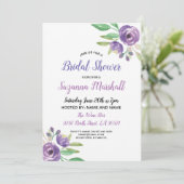 Brautparty Einladung Lila Blume Floral Lilac (Stehend Vorderseite)