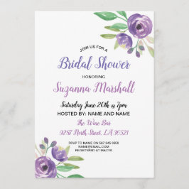 Brautparty Einladung Lila Blume Floral Lilac