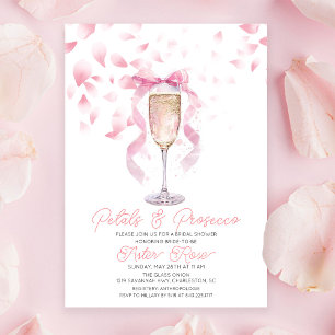 Brautparty-Einladung mit Blüten und Prosecco Einladung