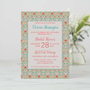 Brautparty-Einladung mit Vintage-Blumenmuster Einladung