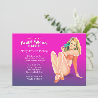 Brautparty-Einladung mit Vintage-Pinup-Girl-Motiv Einladung