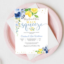 Brautparty-Einladung mit Zitronenblütenmotiv