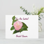 Brautparty-Einladung, rosa Blume Einladung (Stehend Vorderseite)