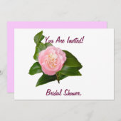 Brautparty-Einladung, rosa Blume Einladung (Vorne/Hinten)