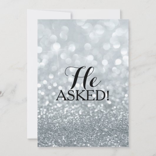 Brautparty Einladung - sie sagte ja Silber (Rückseite)