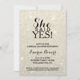 Brautparty Einladung - Sie sagte ja, White Gold