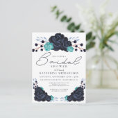 Brautparty | Einladung von Aquarellblumen Postkarte (Stehend Vorderseite)