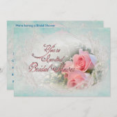 Brautparty Einladungen - empfindliche Rose (Vorne/Hinten)