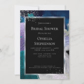 Brautparty | EleganBold Aquamarin Lilac Abstrakt Einladung (Vorderseite)