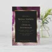 Brautparty | EleganBold Berry Wine Strokes Einladung (Stehend Vorderseite)