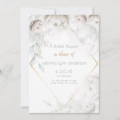 Brautparty | Elegant Alabaster White Peonies Einladung (Vorderseite)