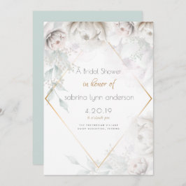 Brautparty | Elegant Alabaster White Peonies Einladung