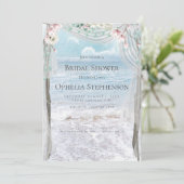 Brautparty | Elegant Beach Floral Arbor Einladung (Stehend Vorderseite)