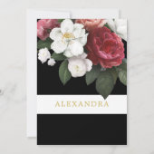 Brautparty Elegant Burgundy Rose Schwarzer Chic Einladung (Rückseite)