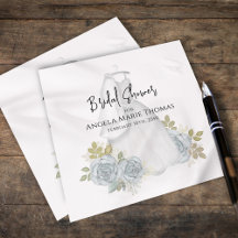 Brautparty Elegant Calligraphy Blue Floral