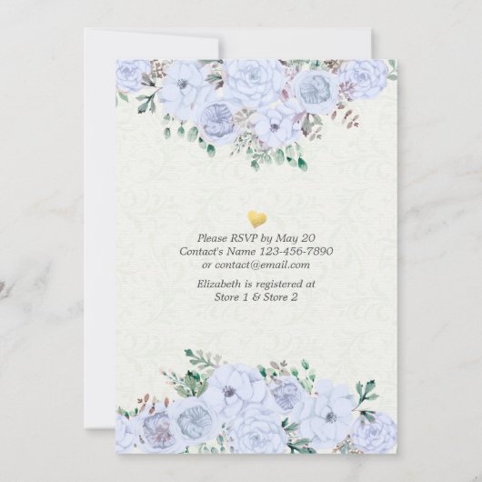 Brautparty Elegant Einladung (Rückseite)