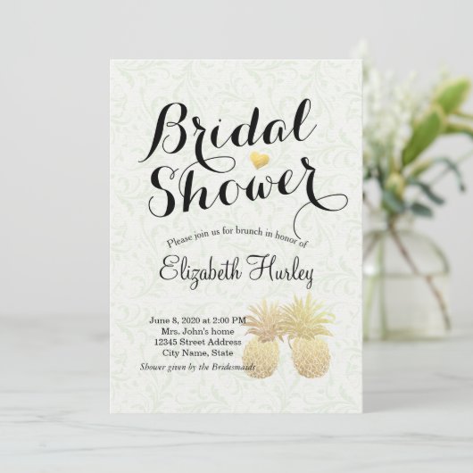 Brautparty Elegant Einladung (Stehend Vorderseite)