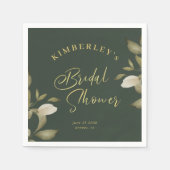 Brautparty elegant goldgrün dunkelgrün serviette (Vorderseite)