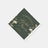 Brautparty elegant goldgrün dunkelgrün serviette (Ecke)