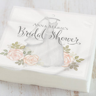 Brautparty Elegant Modernes, einfaches Blumenkleid Serviette
