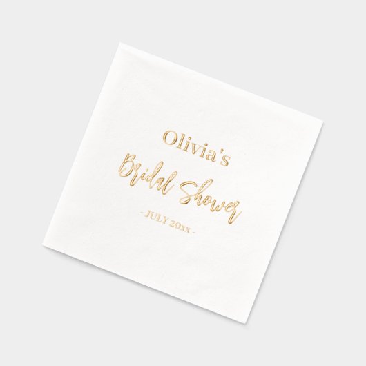 Brautparty Elegant Modernes Minimales Script Gold Servietten Mit Folie (Links)