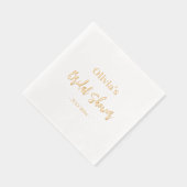Brautparty Elegant Modernes Minimales Script Gold Servietten Mit Folie (Rechts)
