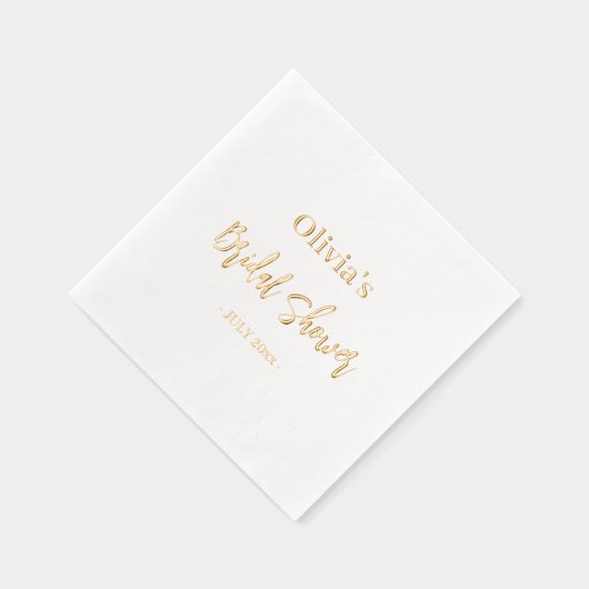Brautparty Elegant Modernes Minimales Script Gold Servietten Mit Folie (Rechts)