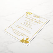 Brautparty, elegant, weiß, Gold Folieneinladung (Gedreht)