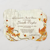 Brautparty Elegant Wood Herbst Hochzeit Einladung (Vorne/Hinten)
