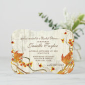 Brautparty Elegant Wood Herbst Hochzeit Einladung (Stehend Vorderseite)