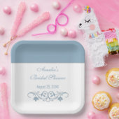 Brautparty - Elegante blaue Dusche Pappteller (Party)