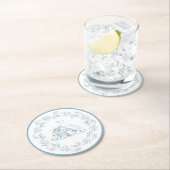 Brautparty - Elegante blaue Duschpapier-Untersetze Runder Pappuntersetzer (Vor Ort)