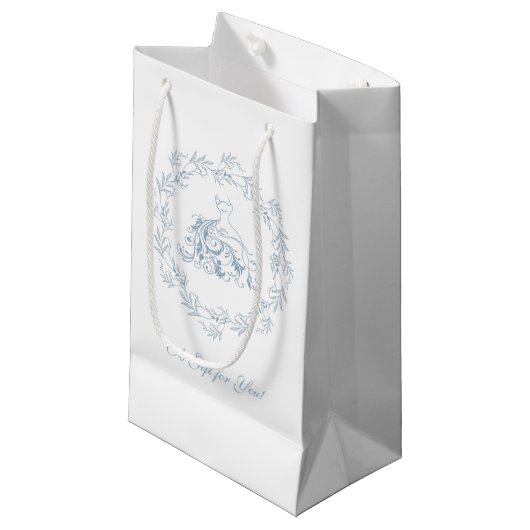 Brautparty - Elegante Blue Gevor Bag Kleine Geschenktüte (Vorderseite Schrägansicht)