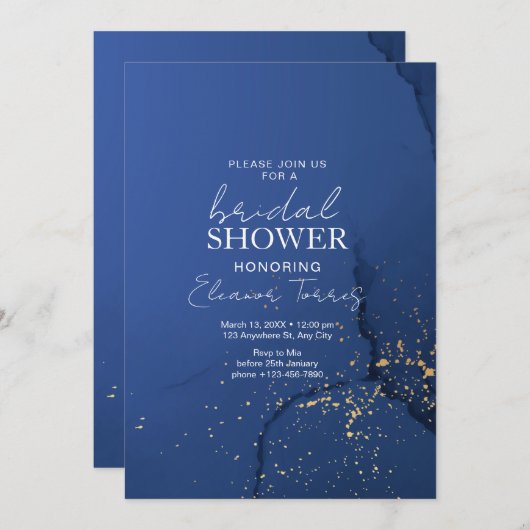 Brautparty Elegante Hochzeit Einladung, Moderne Einladung (Vorne/Hinten)