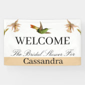 Brautparty | Elegante Hummingbird Wasserfarbe Banner (Horizontal)